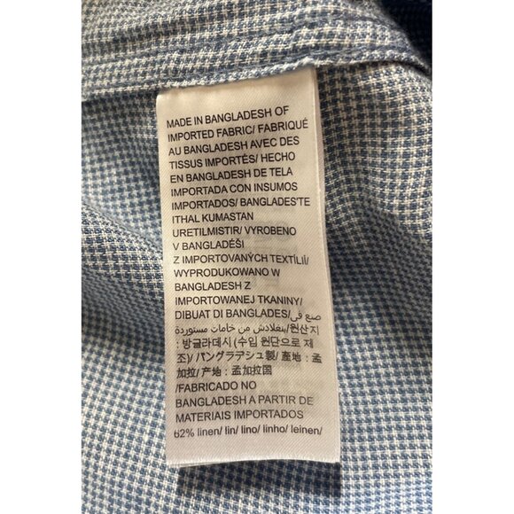 Calvin Klein Mens Blue Long Sleeve Roll Tab Button-Up Shirt Size Large - Picture 7 of 8